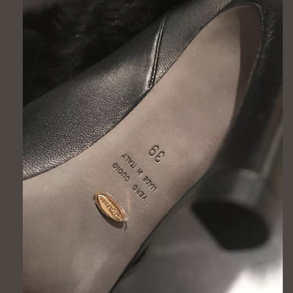 Sergio Rossi Leather Fox Fur Ankle Boot Size 39 - Picture 6 of 8